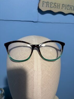 EZ20 Two-Tone Tortoiseshell & Green Cat-Eye Reading Glasses 1.0